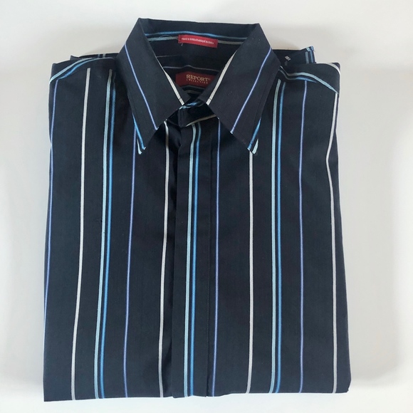 NWOT Report Collection Black Stripe Shirt L - Picture 4 of 6